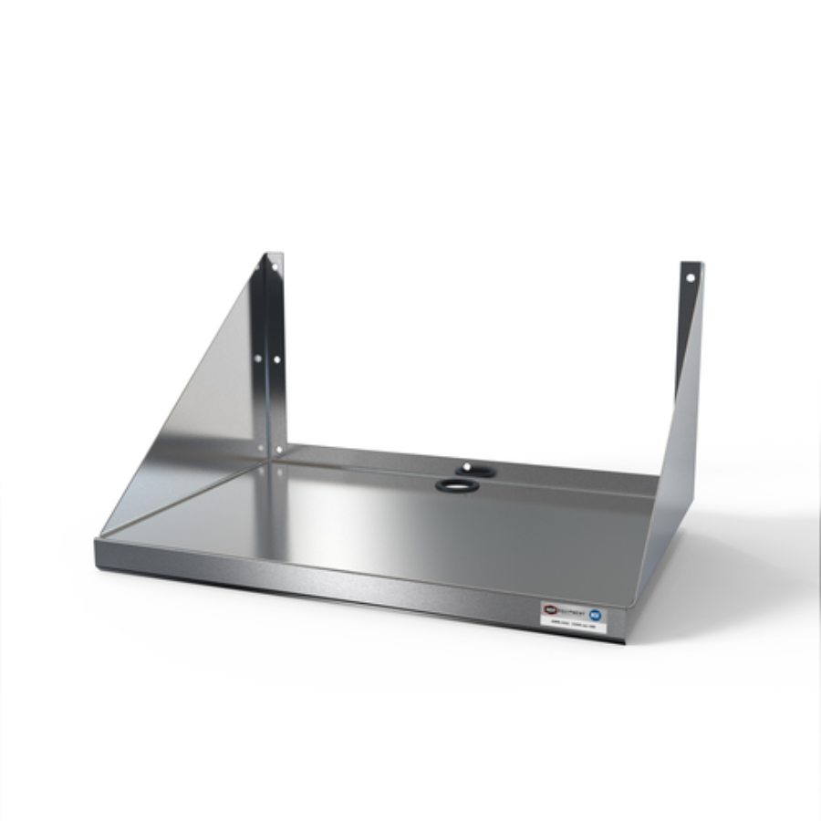 NBR Equipment MWS-2424 Solid Wall Mounted Microwave Shelf, 24"W x 24"D, Stainless