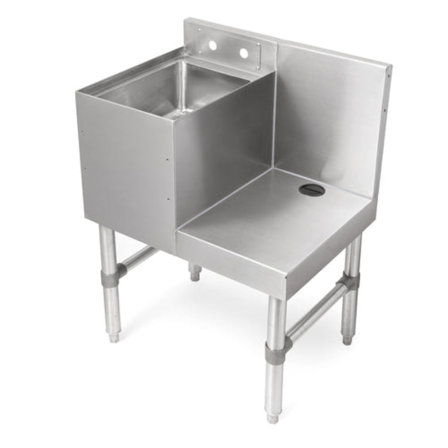 John Boos UBBS-1824-X 24" Underbar Blender Station w/ Dump Sink - 3" Backsplash