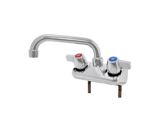 John Boos PBF-W2-6LF-X 4" Centers Chrome Ceramic Valves Splash Mount Economy Faucet