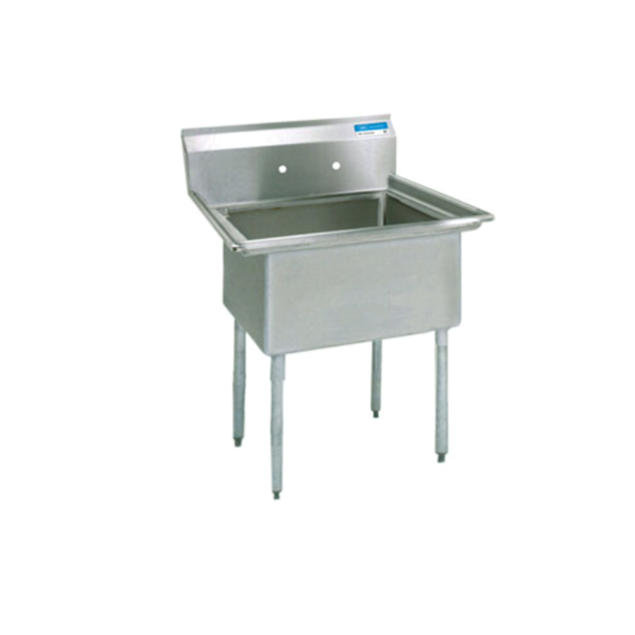 BK Resources Stainless Steel 1 Compartment Sink w/ 24L X 24W X 14D Bowl